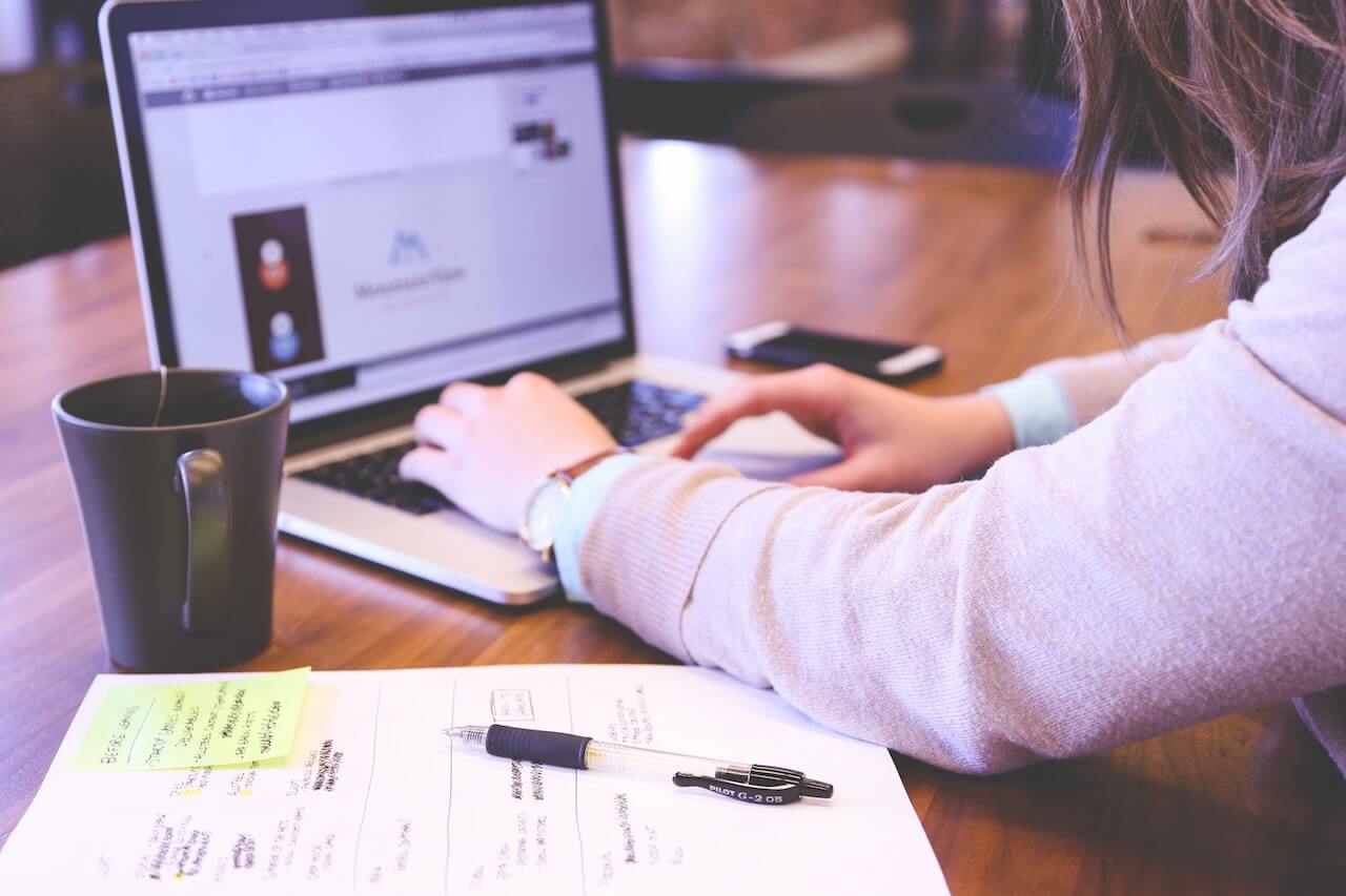 woman on a laptop