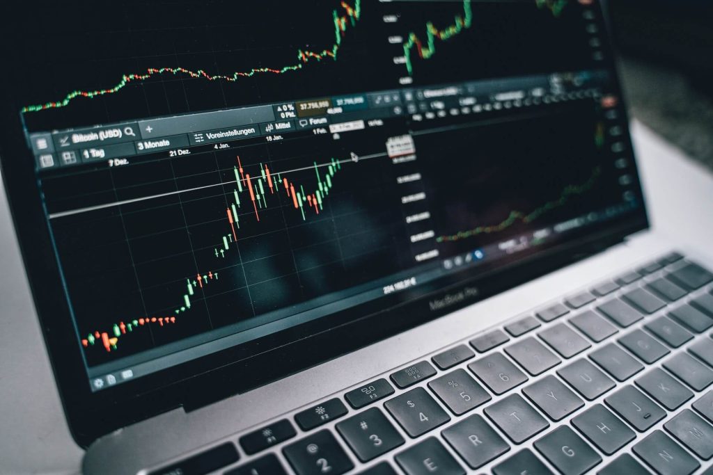 stocks on a laptop