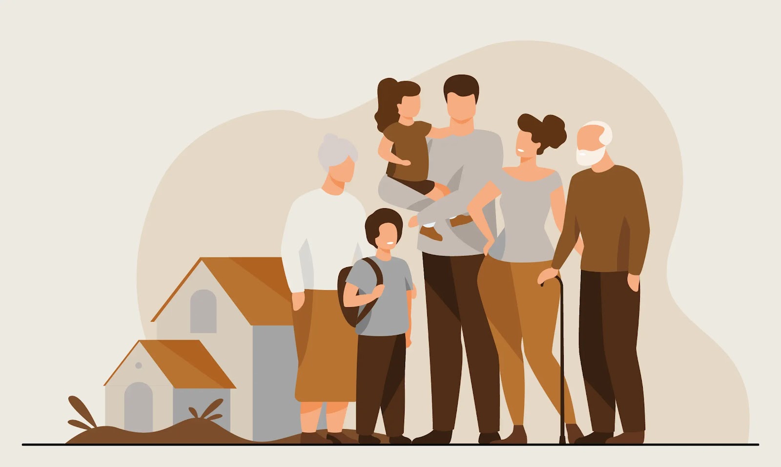 graphics showing a family and beneficiaries