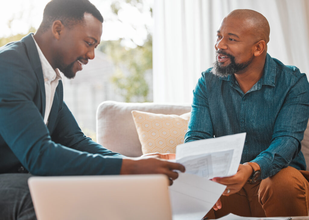 Shot of a mature man having a meeting with a finance broker setting up a trust.